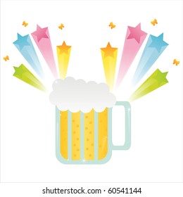 beer with star splash