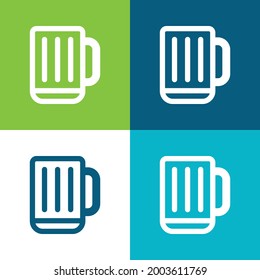 Beer Stein Flat four color minimal icon set