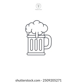 Beer Stein, ícone do copo de vidro de cerveja símbolo ilustração vetorial isolado no fundo branco