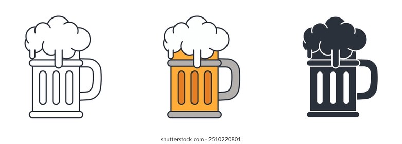 Beer Stein, ícone do copo de vidro de cerveja símbolo ilustração vetorial isolado no fundo branco