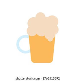 beer stein glass icon over white background, flat style, vector illustration