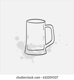 beer stein glass vector sketch icon