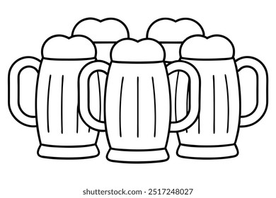 Bier Stein Line Art Klassisches Braudesign mit Vintage Appeal (2)