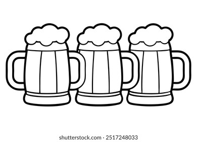 Beer Stein Line Art Classic Brewed Design com Vintage Apelo (4)