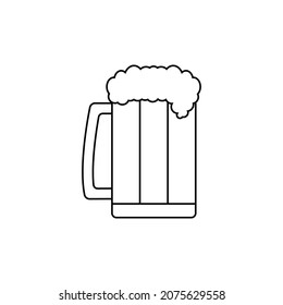 Beer stein. Beer mug. Editable isolated linear vector illustration, icon and clipart on white background.