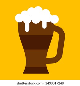 Beer stein mug illustration oktoberfest vector icon. Alcohol drink pint vintage beverage. Foam tankard pub festival cup