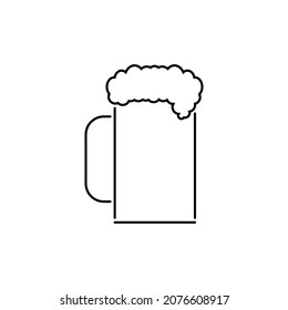 Beer stein. Beer mug. Minimal simple design. Editable isolated linear vector illustration, icon and clipart on white background.