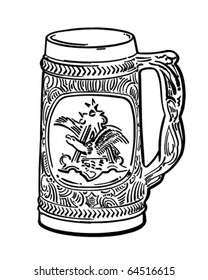 Beer Stein - Ilustración de clipart retro