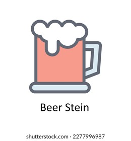 Beer Stein Vector      Fill outline Icons. Simple stock illustration stock