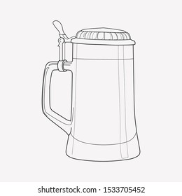 Beer steins icon line element. Vector illustration of beer steins icon line isolated on clean background for your web mobile app logo design.