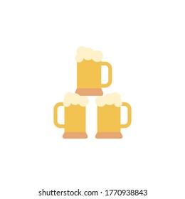 Beer steins icon. Simple color vector elements of international beer day icons for ui and ux, website or mobile application