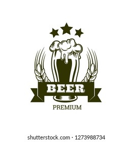 Beer sticker concept line icon. Simple element illustration. Pub sticker concept outline symbol design. Can be used for web and mobile UI/UX. Modern vector style.