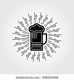 Beer sunburst logo vector