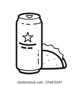 Beer and taco