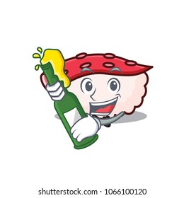 Beer tako sushi mascot cartoon