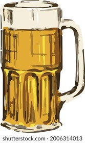 Bier in hoher Krug-Vektorkunst