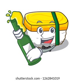 With beer tamago sushi using an egg character