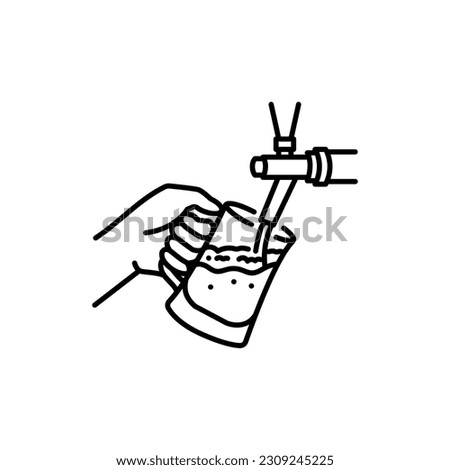 Beer tap black line icon. Pictogram for web page, mobile app, promo.