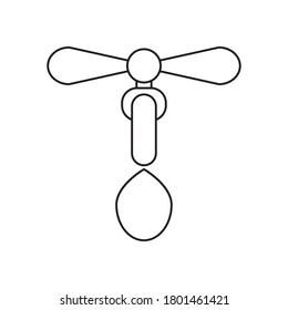 beer tap with drop icon over white background, line style, vector illustration