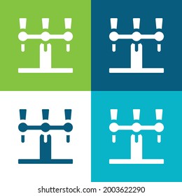 Beer Tap Flat four color minimal icon set