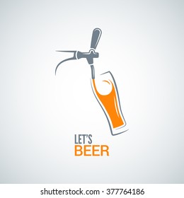 beer tap glass design vector background 