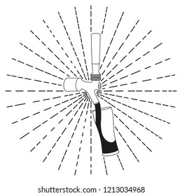Beer tap and beer glass icon. Vector illustration.