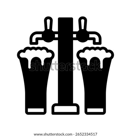 Beer Tap glyph icon, mini illustration for relaxation, party, pubs and bars UI, UX kit, app and web development, digital or print.