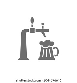 Beer tap grey icon. Isolated on white background