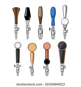 marca de torneira de cerveja definir desenho animado. bar pub, artesanato ale, lager stout marca de torneira de cerveja.