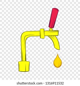 Beer tap icon in cartoon style on a background for any web design 