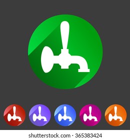 Beer tap icon flat web sign symbol logo label set