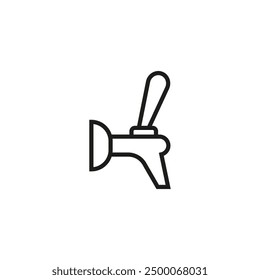Beer tap icon with handle. Element of beer pump. Vector illustration on white background.	