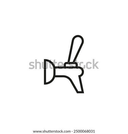 Beer tap icon with handle. Element of beer pump. Vector illustration on white background.	