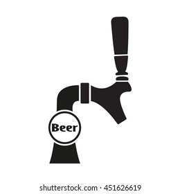 Beer tap icon isolated on white background. Vector illustration.