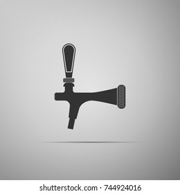 Beer tap icon isolated on grey background. Flat design. Vector Illustration