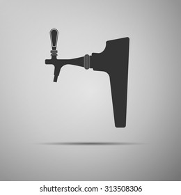 Beer Tap Icon On Grey Background