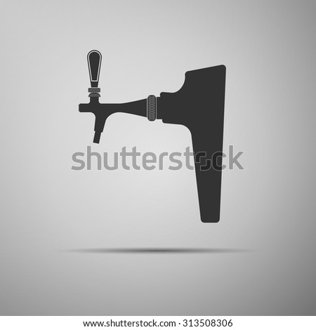 Beer tap icon on grey background
