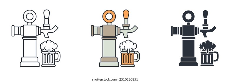 Beer Tap icon symbol vector illustration isolated on white background