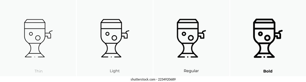 beer tap icon. Thin, Light Regular And Bold style design isolated on white background
