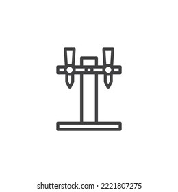 Bier tippt das Symbol der Linie an. lineares Stilzeichen für mobiles Konzept und Webdesign. Pub Bierhahn Umriss Vektorsymbol. Symbol, Logo-Abbildung. Vektorgrafik