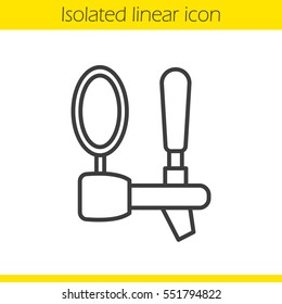 Beer tap linear icon. Thin line illustration. Contour symbol. Vector isolated outline drawing