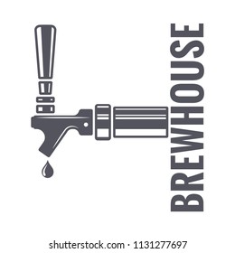 Beer Tap Logo Of Brewhouse On White Background