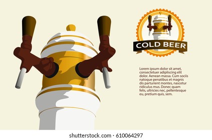 Beer tap with logo elements for pubs