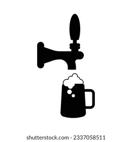 Beer tap and mug icon design. isolated on white background. vector illustration