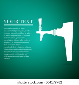 Beer tap on aqua background. Vector Illustration