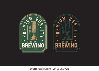 beer tap and pub logo design for bar and brewing company label, sign, symbol or brand identity