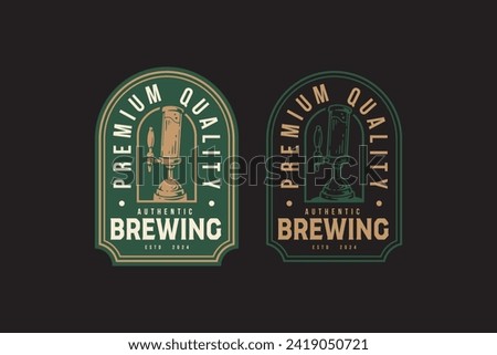beer tap and pub logo design for bar and brewing company label, sign, symbol or brand identity