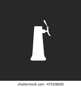 Beer tap symbol sign simple icon on background