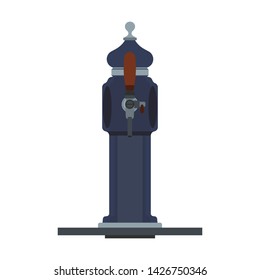 Beer tap vector flat icon alcohol brewery drink. Pub craft equipment barrel. Valve tavern handle machine. Mug draft beverage