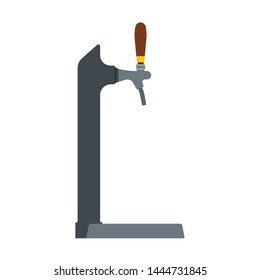 Beer tap vector flat icon alcohol brewery drink. Pub craft equipment barrel. Valve tavern handle machine. Mug draft beverage